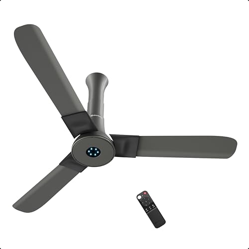atomberg Studio+ 1200mm BLDC Ceiling Fan with Remote Control | BEE 5 star Rated Energy Efficient Ceiling Fan | High Air Delivery with LED Indicators | 2+1 Year Warranty (Sand Grey)