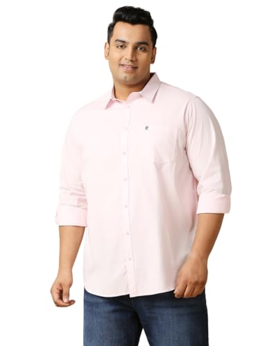 Image of Thomas Scott Men's Plus Size Cotton Casual Shirt | Regular Fit | Long Sleeves | Spread Collar | Solid | Soft & Breathable | Everyday Comfort Shirt for Men