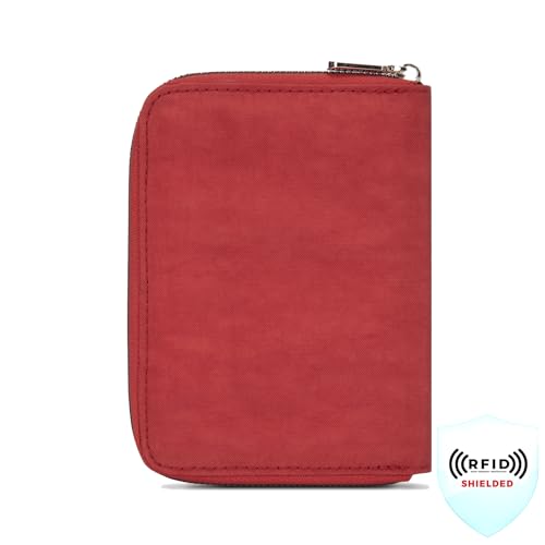 Image of Travelon Rfid Blocking Passport Zip Wallet Passport Wallet, Poppy, 4.5 inchW x 6 inchH x 0.75 inchD, Travelon Rfid Blocking Passport Zip Wallet