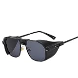 U/N Vintage Luxus Steampunk Sonnenbrille Herren Qualität mit Seitenschutz Retro Sonnenbrille Punk Brille-1