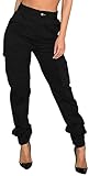MsavigVice Athletic Pants for Women Casual Outdoor Cargo Jogger Pants with Pockets Yoga Pants for Women Black XXL