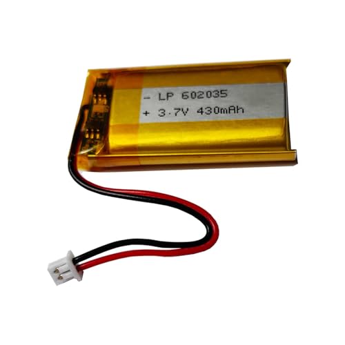 Amazon | 602035バッテリー, 3.7V リチウムポリマー電池 430mAh