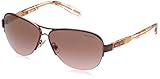 Ralph by Ralph Lauren Women's RA4095 Aviator Sunglasses, Burgundy Gold/Brown Gradient Pink, 58 mm
