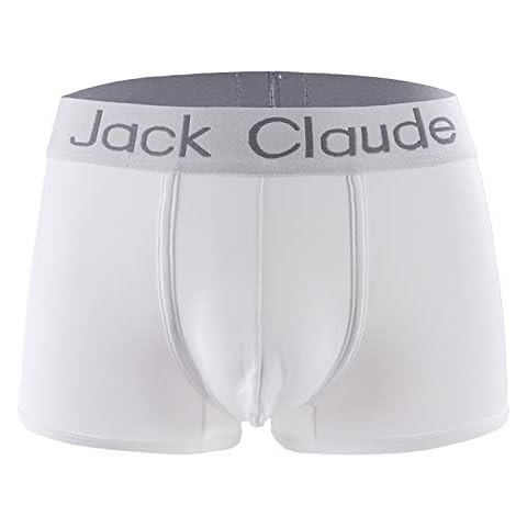 Men's Milk Silk Boxer Brief Hipster Mid Rise Trunks Underwear Elastic Soft Breathable Basic - Plain White Size M Cover