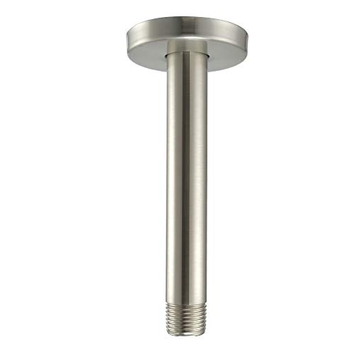Purelux Straight Shower Arm 6 Inches Water Outlet Pj0612, Brushed Nickel Made Of Stainless Steel With Gasket Flange #TOP27