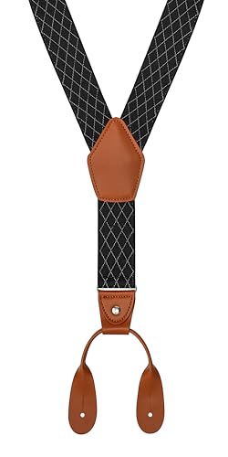 Image of Suspenders for Men Button End Adjustable Y-Back Elastic 47 Inches