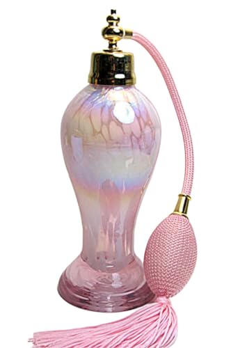 Alice-Aliya Crystal Glass Perfume Bottle With Pink Bulb And Tassel Perfume Spray Mounting.