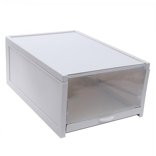 Cabilock 1pc Home Use Shoe Storage Box Sturdy Stackable Container with Transparent Cover for Easy Access Practical Push Pull Design for Space Saving Shoe Organization