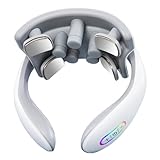 Elektrisches Nackenmassagegerät, Massagegerät mit Wärme und rotem Licht, 6 Modi, 15 Intensitäten, 4 Vibrationen, intelligentes Nackenmassagegerät zur Schmerzlinderung und Pflege der Halswirbelsäule (1