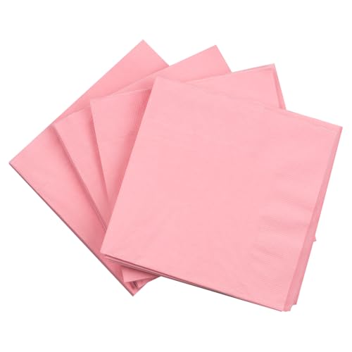JAM PAPER Medium Lunch Napkins - 6 1/2 x 6 1/2 - Baby Pink Pastel - 50/Pack