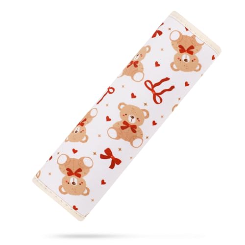 Image of YR Seat Belt Cover for Kids, Soft Comfort Seat Belt Cushion for Children, Cute Cartoon Pattern Car Seat Belt Pads Cover for Girls and Boys, 1 Pack (Cute Bear)