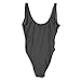 Leoparts Women's Retro Scoop Neck One Piece Swimsuits 80s/90s High Cut Low Back Bathing Suits Swimwear Black