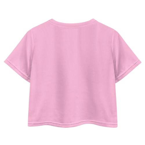 Image of Kids Crop Top Short Sleeve T-Shirts for Girls Size 5-14