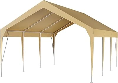 Carport Canopy 12'x20'Heavy Duty,Portable Garage Upgraded Extra Large Car Carport Canopy,Waterproof UV Resistant All-Season Tarp for Pickup Truck & Boat