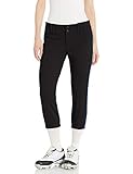 CHAMPRO Women's Tournament Low Rise Softball Pants with Side, Black, Royal Pipe, Medium