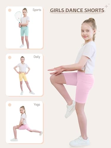 Image of HoeVou 4 Pack Girls Shorts Cotton Cartwheel Shorts for Girls Biker Bermuda Under Kids Clothes Bike Toddler Pants Multi-Color