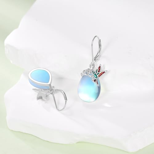 Image of TIGER RIDER Bee /Butterfly /Scorpion /Cactus /Leaf /Beetle 925 Sterling Silver French Clasp Leverback Earrings Amber /Crystal /Citrine /Moonstone /Obsidian /Jade /Rose quartz Pendant Jewelry Gift for Women