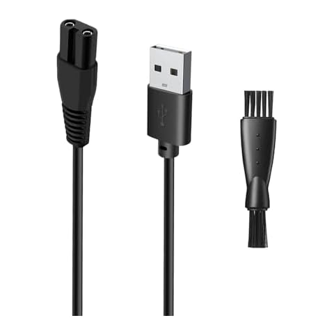 wotdmu USB Charging Cable Compatible with AMULISS Professional Hair Clippers, Replacement Charger for Clipper Charging Cord, 5V Input 3.3ft, with 1 Cleaning Brush Cover