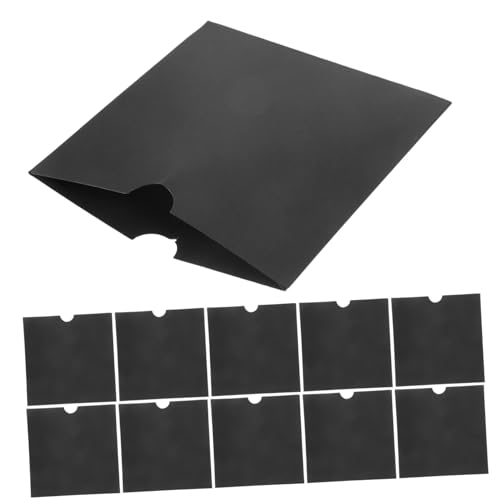 jojofuny 25pcs Kraft Paper CD DVD Storage Sleeves Envelopes Tear-Resistant Disc Protectors for Media Organization and Long-Term Use Black