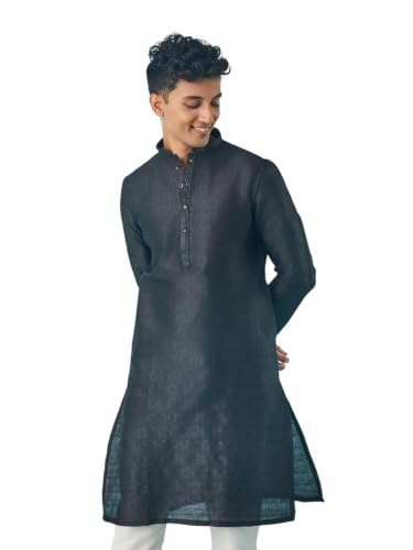 Image of DIWAS BY MANYAVAR Men's Art Silk Self Design Kurta (1pc)