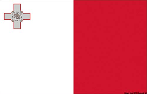 Pavillon Malte 20 x 30 cm OSCULATI drapeau de courtoisie nautique
