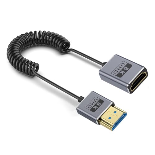 Cable de vídeo delgado 2.1 con ancho de banda de 48 Gbps y resorte 8K