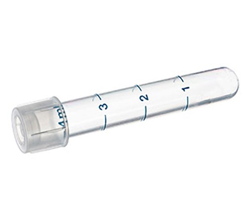 115262 Culture Tube with Snap (Vent) Cap, Round Bottom, Sterile, 12mm Diameter, 75mm Height, 5ml Nominal Volume, Polypropylene (Pack of 2000)
