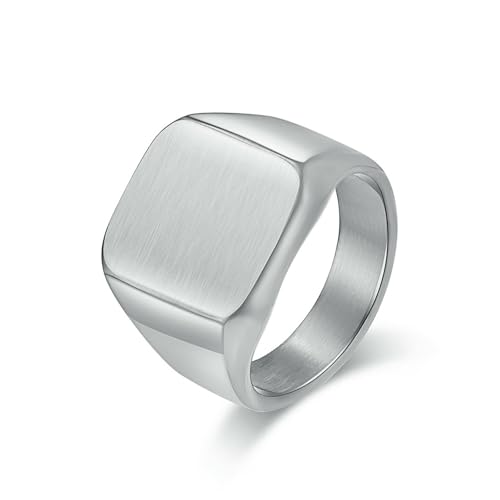 Hip hop et ROCK Style mat brossé en acier inoxydable chevalière pour hommes Simple titane acier bijoux accessoire de mode