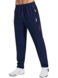 Gaiatiger Tracksuit Bottoms Men Quick Drying Jogging Bottoms Men's Casual Trousers Gym Workout Sweatpants with Zipper Pockets-C3039-Navy-XL