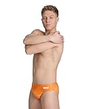ARENA Men’s Swim Brief Halftone Team Print MaxLife Athletic Swimwear Professional Training Swimsuit Sports Bathing Suit, Team Orange, US Size 38