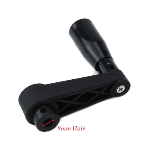 Image of 3.35-Inch Length Foldable Crank Handle Nylon Swivel Rocker Handle for Industrial Machine Tools or Other Equipments (Hole Diameter 8mm)