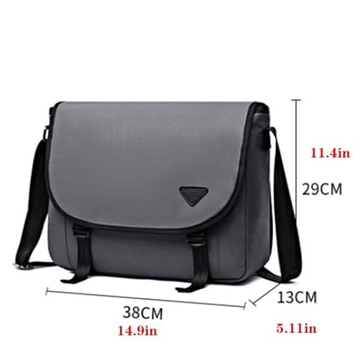 Men Casual Satchel, Multi-pocket, Messenger Bag, Canvas, Shoulder Crossbody Bag, Waterproo, for Travel Work Busines, 11.4in2
