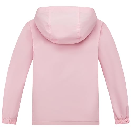 Image of Boys Girls Rain Jackets Waterproof Hooded Fleece Raincoats Lightweight Windbreakers for Kids