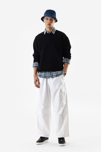 Image of SNITCH Men Cargo Pants | Relaxed Fit with Elastic Waistband & Drawstring | Durable Nylon Elastane Blend & Multiple Utility Pockets for Casual & Streetwear Occasions