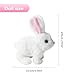 Hopping Bunny Toy, Easter Rabbit Interactive Electronic Pet Plush Bunny Toy with Sounds and Movements Animated Walking Wiggle Ears Twitch Nose Gift for Toddlers Birthday (White)