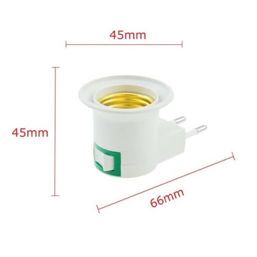 Kit 2 Adaptador De Tomada Para Lâmpada E27 Com Interruptor Liga/Desliga Bivolt Andarix