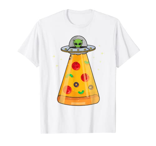 Divertido Alien Shirt UFO Secuestro de Pizza para Aliens Lover Camiseta