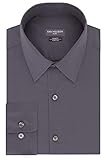 Van Heusen Men's Dress Shirt Slim Fit Flex Collar Stretch Solid, Charcoal, 18' Neck 32'-33' Sleeve