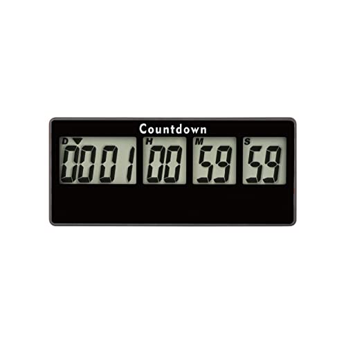 Yooreal Digital Kitchen Timer,Retirement Countdown Timer 9999 Days,Magnet Design,Loud Alarm,Tracks Wedding Vacation Working Cooking Baby Birth (Black)