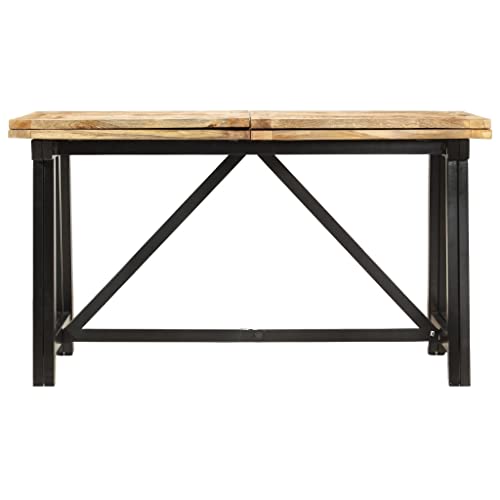 Vidaxl Solid Mango Wood Extendable Dining Table Household Indoor Living Room Dining Room Kitchen Furniture Wooden Modern Dining Dinner Table Desk #TOP5