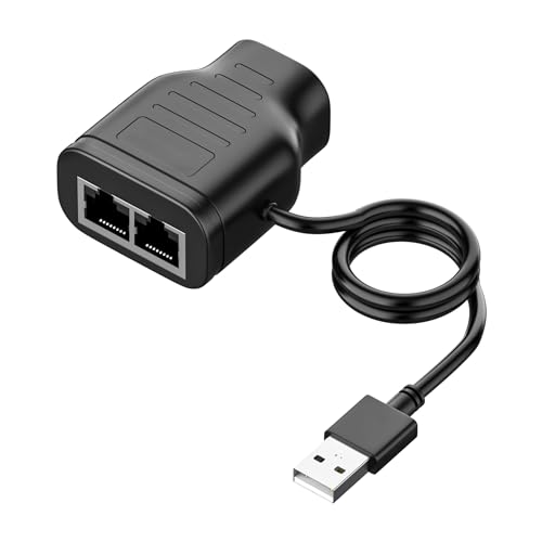 �C�[�T�l�b�g�X�v���b�^�[ 1~2 ���� 100Mbps RJ45 �C�[�T�l�b�g�X�v���b�^�[ [2�̃f�o�C�X�����l�b�g���[�N] �l�b�g���[�N�C�[�T�l�b�g�P�[�u���X�v���b�^�[ ���� USB�d���P�[�u���t�� Cat8/7/6/5e�p