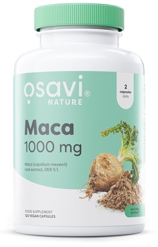 Osavi Maca 1000 mg – 120 Vegan Capsules | Peru–Grown Maca Root Extract for Sexual Health & Vitality | Supports Sexual Performance, Desire, and Overall Wellbeing