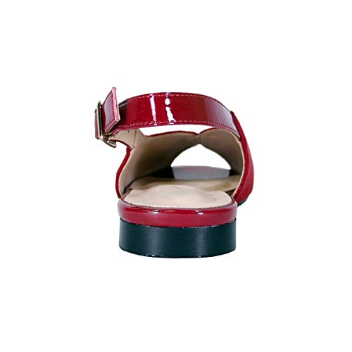 Peerage Kelsey Women's Wide Width Peep Toe Slingback Comfort Suede Flats4