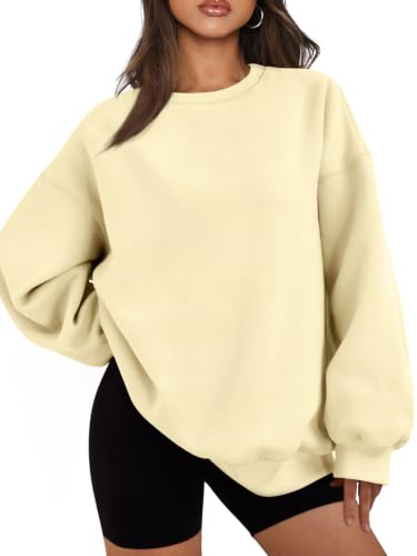 Image of EFAN Womens Oversized Sweatshirt Crewneck Sweater Casual Fall Outfits 2026 | Fleece Lined Stretchy Hoodies Basic Comfort Clothes Loose Maternity Workout Gym Lounge Wear Winter Airport Fashion