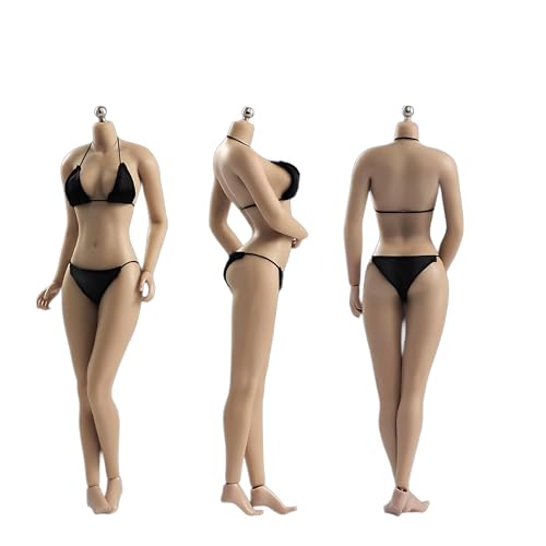Fremego 1/6 Scale Female Body,12Inch Asian Girl Type Seamless Figure Body Super Flexible Large Bust Miniature Action Figure Collectible (Suntan Skin Ab001S)