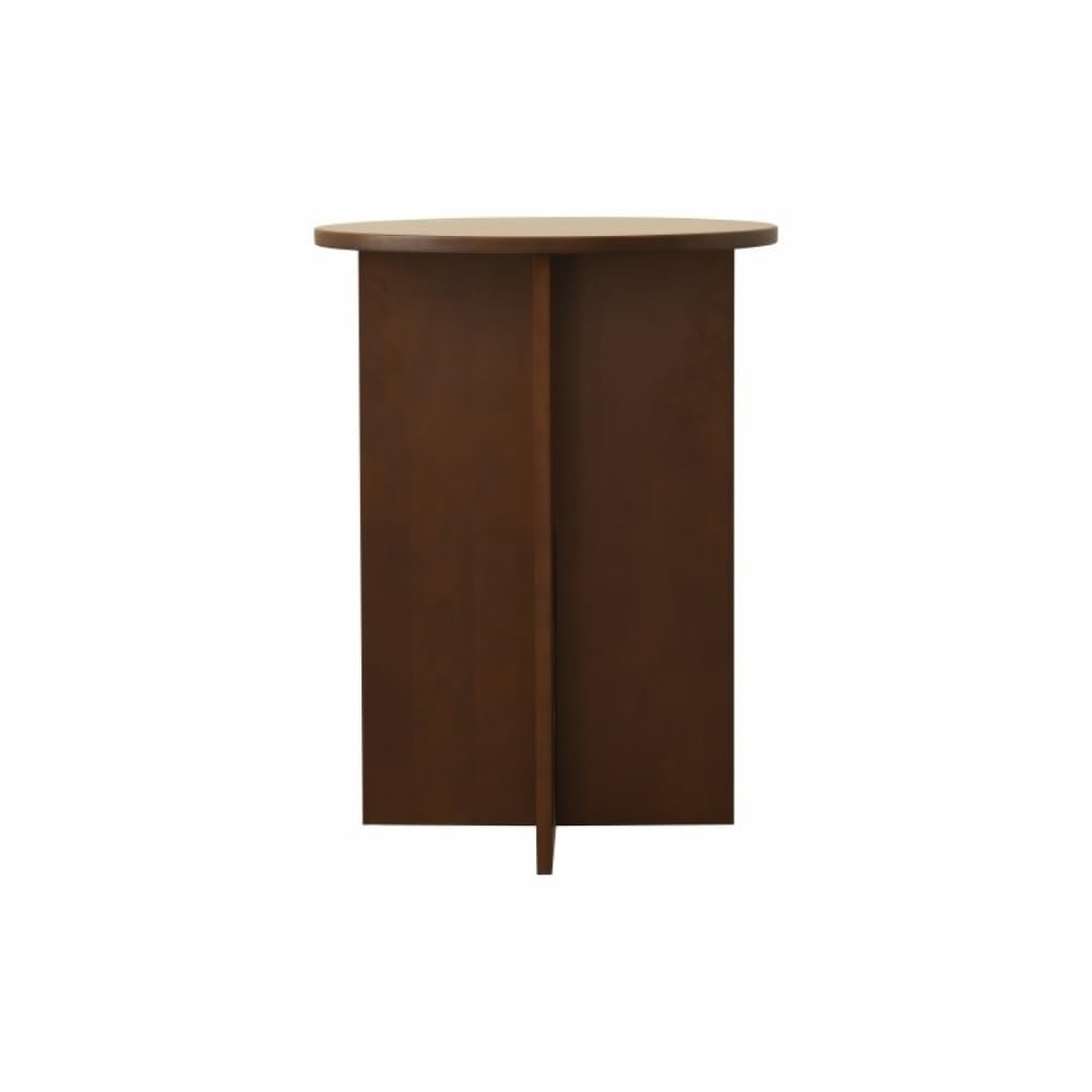 Table basse salon ronde style vintage et petit meuble d'appoint compact