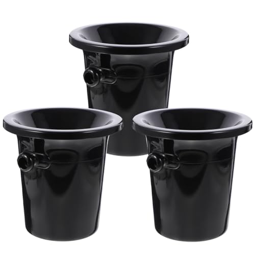 UPKOCH 3er Set Weinverkostung Spuckeimer Schwarz aus Kunststoff Wein Spucknapf mit Doppelgriffen Runder Weinkippen-Eimer für Weinprobe Barzubehör Weinverkoster Zubehör Eiskübel 21x20cm