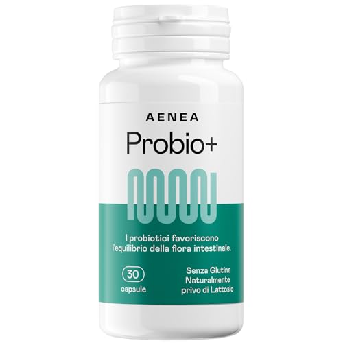 AENEA, Fermentos lácticos probióticos, 30 cápsulas, recupera el equilibrio de tu flora intestinal, fórmula concentrada de lactobacilos, bifidobacterias, enzimas digestivas, inulina – Fabricado en