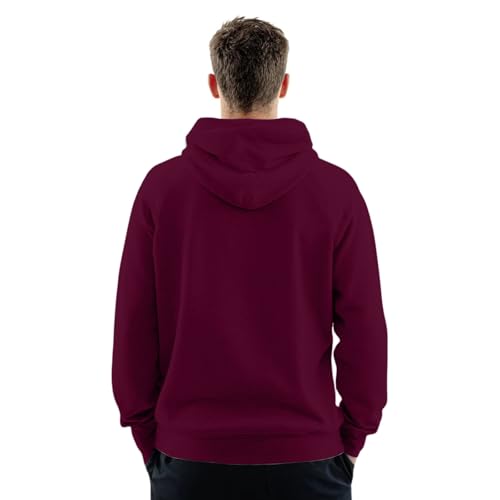 Hoodies for Men Cotton Casual Solid Hooded Collar Drawstring Pullover Fall Winter Long Sleeve Sweatshirts2