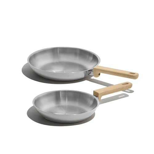 CAROTE 10'+ 8' Stainless Steel Frying Pan set, Non-Toxic Fry Pan Egg Pan Omelet Pan,Fast & Even...